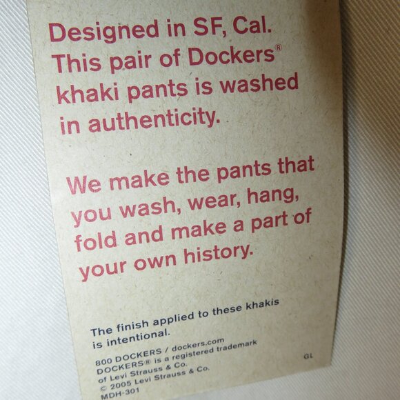 Dockers Iconic Khaki Pants Vintage 2005 Relaxed Fit Beige NEW NWT Mens 42 x 32 - Picture 10 of 16